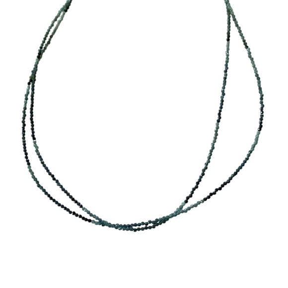 Green Multicolor Faceted Tourmaline Necklace 2 Strand 16” - Picture 4 of 7